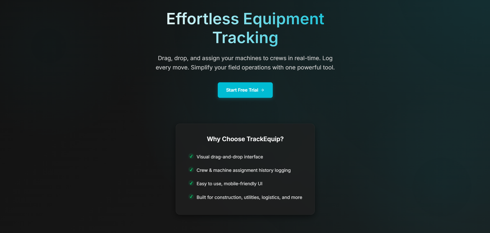 TrackEquip - Equipment Tracking Platform